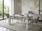Стол CREMONA 160 KL-188 Контрастный мрамор / белый каркас