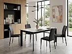 Стол CREMONA 160 KL-99 Белый мрамор матовый, итальянская керамика / черный каркас