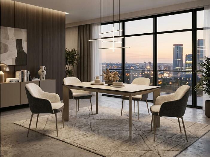 Стол CREMONA 180 KL-105, итальянская керамика/ Тауп