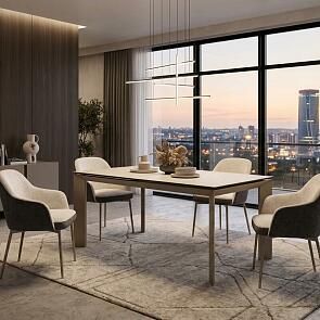 Стол CREMONA 180 KL-105, итальянская керамика/ Тауп