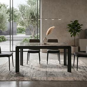 Стол CREMONA 180 KL-176, итальянская керамика/ Черный каркас, ®DISAUR