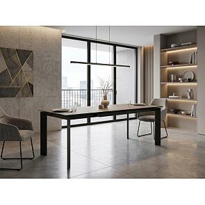 Стол CREMONA 180 KL-61 Под дерево, итальянская керамика / черный каркас