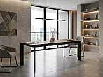 Стол CREMONA 180 KL-61 Под дерево, итальянская керамика / черный каркас