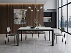 Стол CREMONA 180 KL-99 Белый мрамор матовый, итальянская керамика / черный каркас