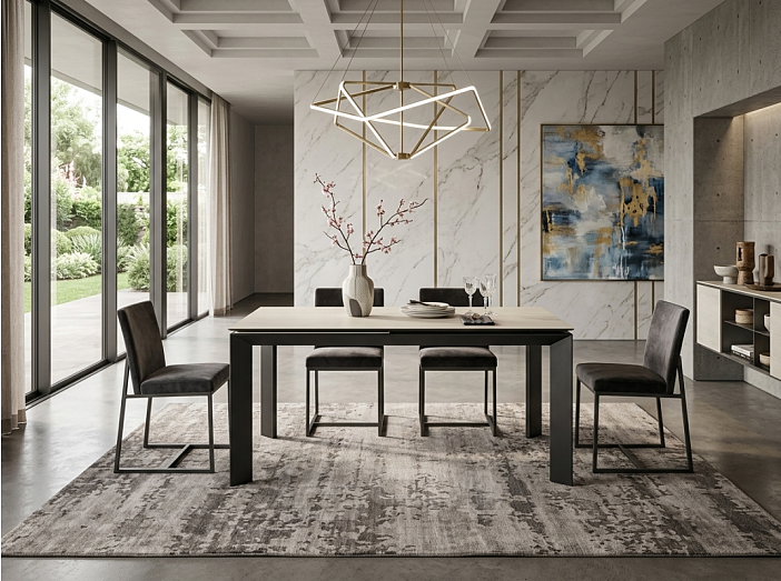 Стол CREMONA 180 TL-142, испанская керамика / черный каркас, ®DISAUR