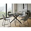 Стол ДАРИО D100 Черный, стекло/ Черный каркас М-City
