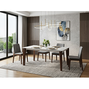 Стол ESMIR 180 MATTE ARABESCATO SOLID CERAMIC/ орех, ®DISAUR