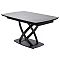 Стол FOGGIA 140 KL-136 Серый мрамор матовый, итальянская керамика/ черный каркас, ®DISAUR