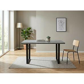 Стол ЛОФТ 160 Бетон Портленд/ Черный