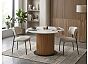 Стол MESA D120 цвет БЕЛЫЙ МРАМОР M326 / Каркас OAK