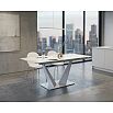 Стол Ниагара 140 БЕЛЫЙ МРАМОР, стекло / БЕЛЫЙ, М-City