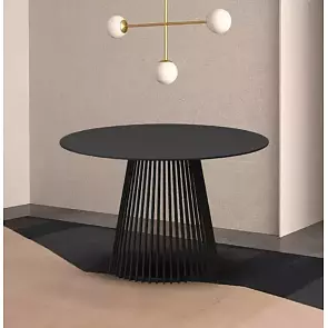 Стол TERNI 120 MATT BLACK MARBLE SOLID CERAMIC Черный мрамор матовый, керамика /Черн.каркас, ®DISAUR