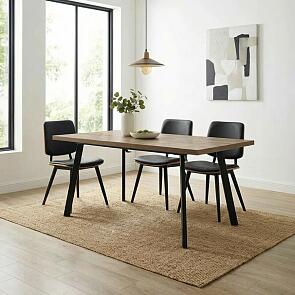 Стол раздвижной Leset Ковен 120 Черный/Дуб Велингтон