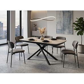 Стол RIVOLI 140 GLOSS AMBER JADE SOLID CERAMIC / BLACK, ®DISAUR