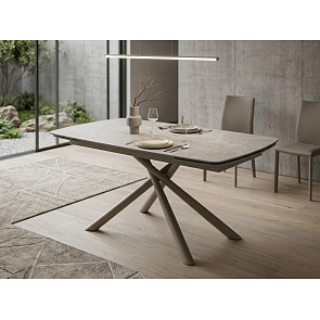 Стол RIVOLI 140 MATT LATTE STONE SOLID CERAMIC / TAUPE