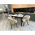Стол ТЕТ-А-ТЕТ 120 Белый мрамор, керамика / Черный каркас М-City