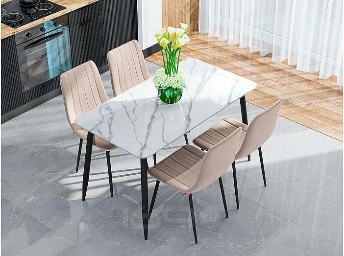 Стол Uni-Form-S2.2B SBlack/White Gloss Marble 727*1300*700