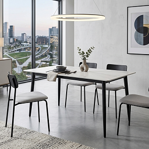 Стол Uni-Form-S2.2B SBlack/White Matt Marble 727*1300*700