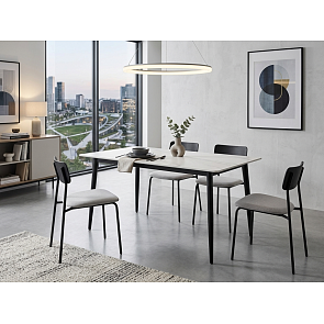Стол Uni-Form-S2.2B SBlack/White Matt Marble 727*1300*700