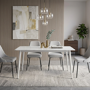 Стол Uni-Form-S2.2B SGrey/White Gloss Marble 727*1300*700