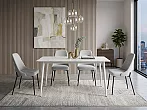 Стол Uni-Form-S2.2B SGrey/White Gloss Marble 727*1300*700