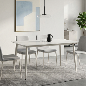 Стол Uni-Form-S2.2B SGrey/White Matt Marble 727*1300*700