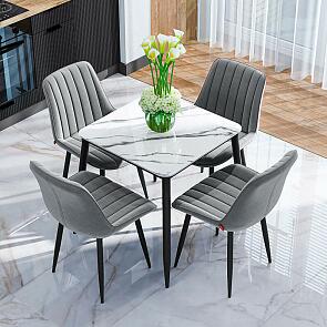 Стол Uni-Form-S.2B SBlack/White Gloss Marble 727*800*800