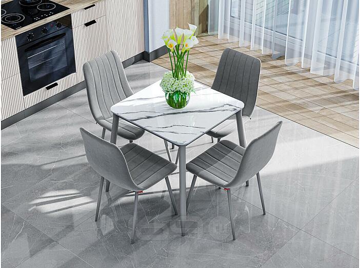 Стол Uni-Form-S.2B SGrey/White Gloss Marble 727*800*800