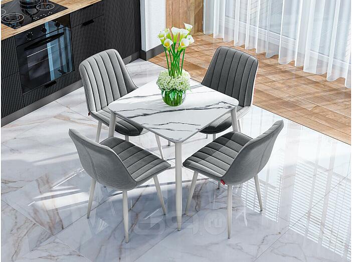 Стол Uni-Form-S.2B SGrey/White Matt Marble 727*800*800