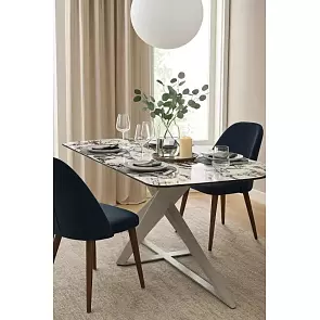 Стол VICENZA 220 BULGARI WHITE, керамика / белый, ®DISAUR