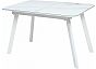 Стол ARUBA 120 GREY-WHITE/ WHITE глазурованное стекло