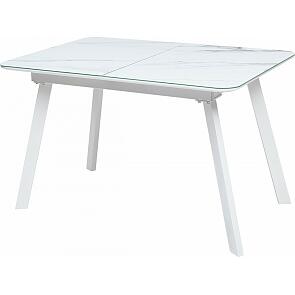 Стол ARUBA 120 GREY-WHITE/ WHITE глазурованное стекло