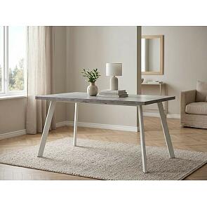 Стол BRICK M 140 Бетон Портленд/ Белый