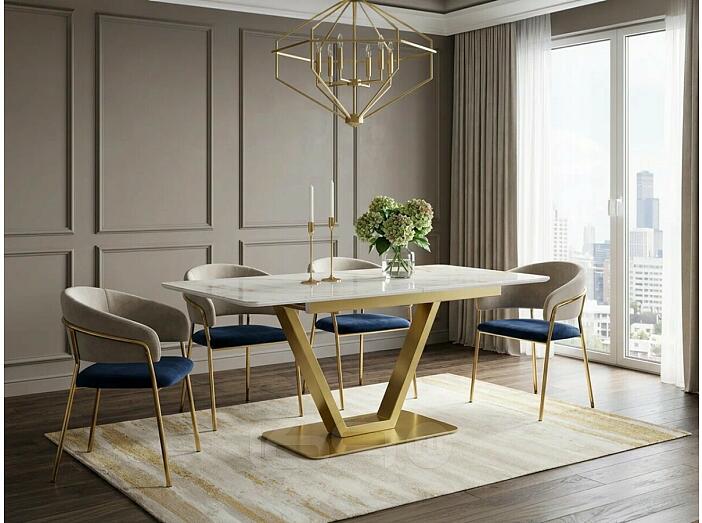 Стол Бугун белый/золото