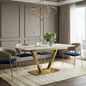 Стол Бугун белый/золото