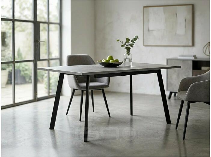 Стол Колон Лофт 120(160)х75х75 бетон/черный матовый