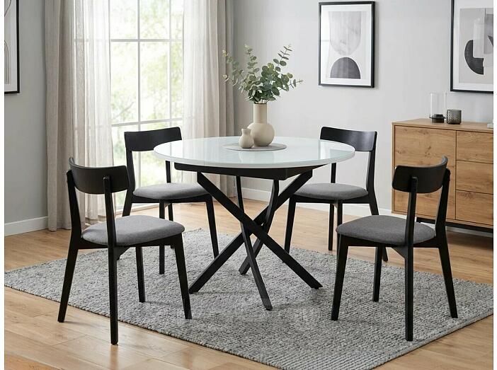 Стол Лауриц черный/белый раскладной