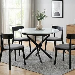 Стол Лауриц черный/белый раскладной