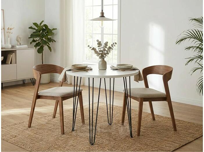 Стол обеденный круглый TLC-1.2 Cashmere In 2S/B Черный 732*750*750