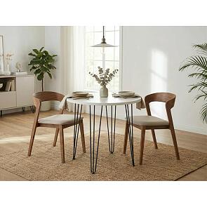 Стол обеденный круглый TLC-1.2 Cashmere In 2S/B Черный 732*750*750