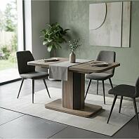 Стол обеденный раздвижной STORK ДУБ КАНЗАС/ ВОЛЬФРАМ 120/160