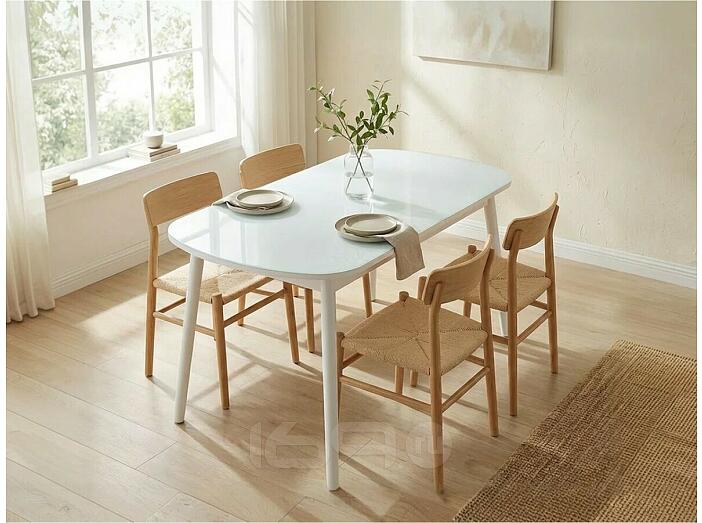 Стол раздвижной Leset Мидел 1200(1520)*700*740 Металл Белый/стекло Белое