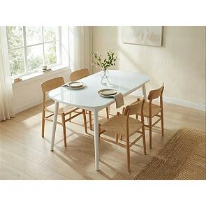 Стол раздвижной Leset Мидел 1200(1520)*700*740 Металл Белый/стекло Белое