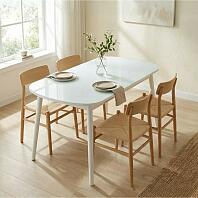 Стол раздвижной Leset Мидел 1200(1520)*700*740 Металл Белый/стекло Белое