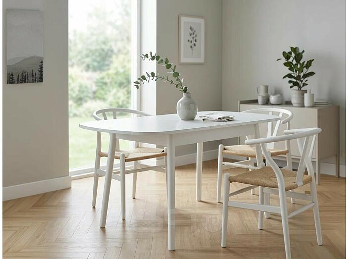 Стол раздвижной Leset Мидел МИНИ металл Белый, стекло Белое