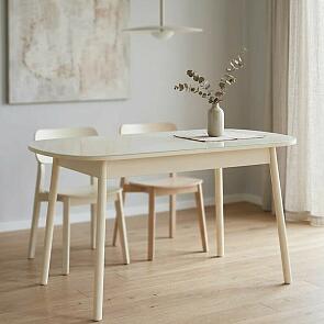 Стол раздвижной Leset Мидел МИНИ металл Кремовый, стекло Кремовое