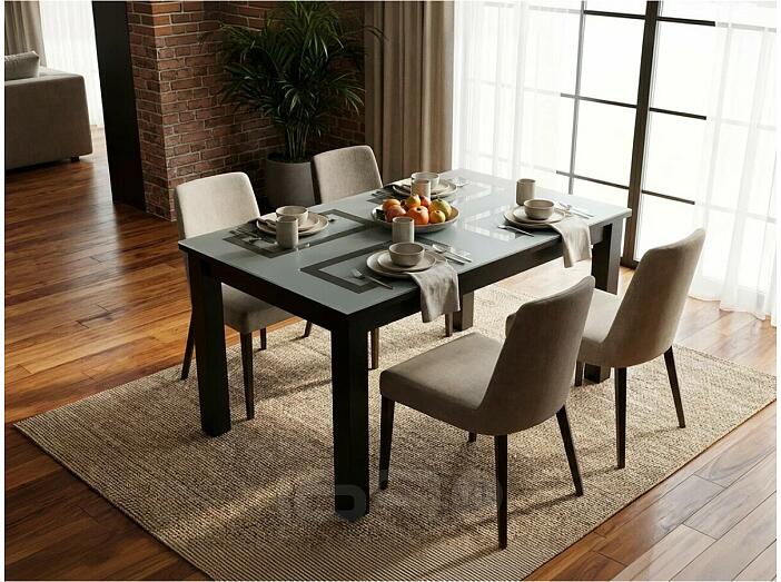 Стол Ривьера-1 обеденный венге/белый/венге квадраты 1000*700