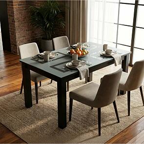 Стол Ривьера-1 обеденный венге/белый/венге квадраты 1000*700