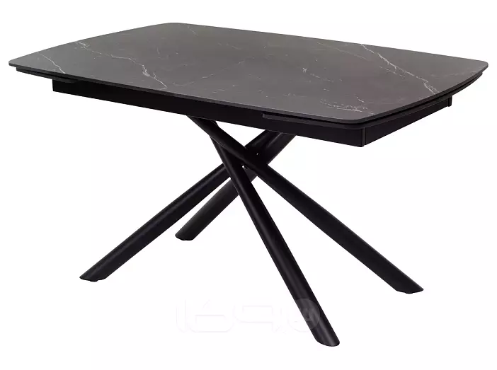 Стол RIVOLI 140 MATT BLACK MARBLE SOLID CERAMIC / BLACK, ®DISAUR