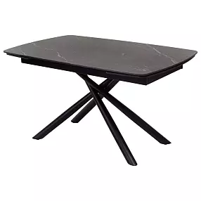 Стол RIVOLI 140 MATT BLACK MARBLE SOLID CERAMIC / BLACK, ®DISAUR
